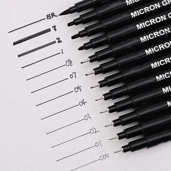 

Black Micron Pen Hook Liner Needle Sketch Markers Drawing Waterproof Painting 005 01 02 03 04 05 08 1.0 2.0 3.0 Brush Pen C26