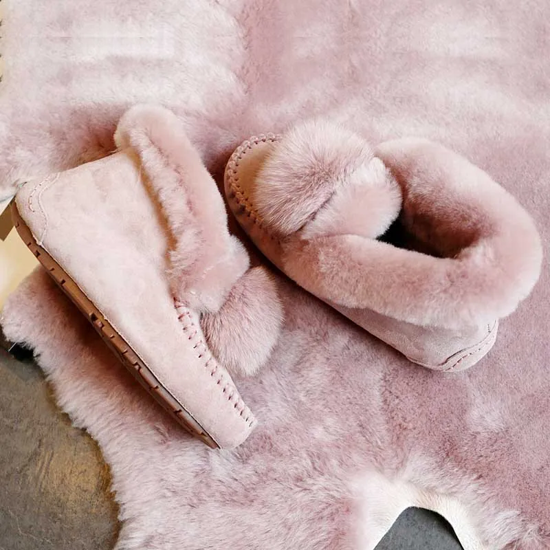 PINK GRWG/зимняя обувь; ; лоферы из натуральной кожи; натуральный мех; зимняя Классическая обувь на плоской подошве; женская модная обувь - Цвет: PINK