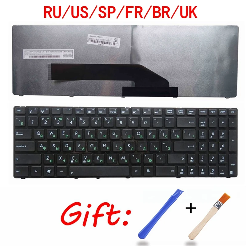 RU/US/SP/FR/BR/UK Клавиатура для ASUS K50 K50I K50C K50AB K50AD K51 K51A K50AF K50IN P50 P50IJ K50E X50A K72 K60 X5D X50AF K62 K70 |
