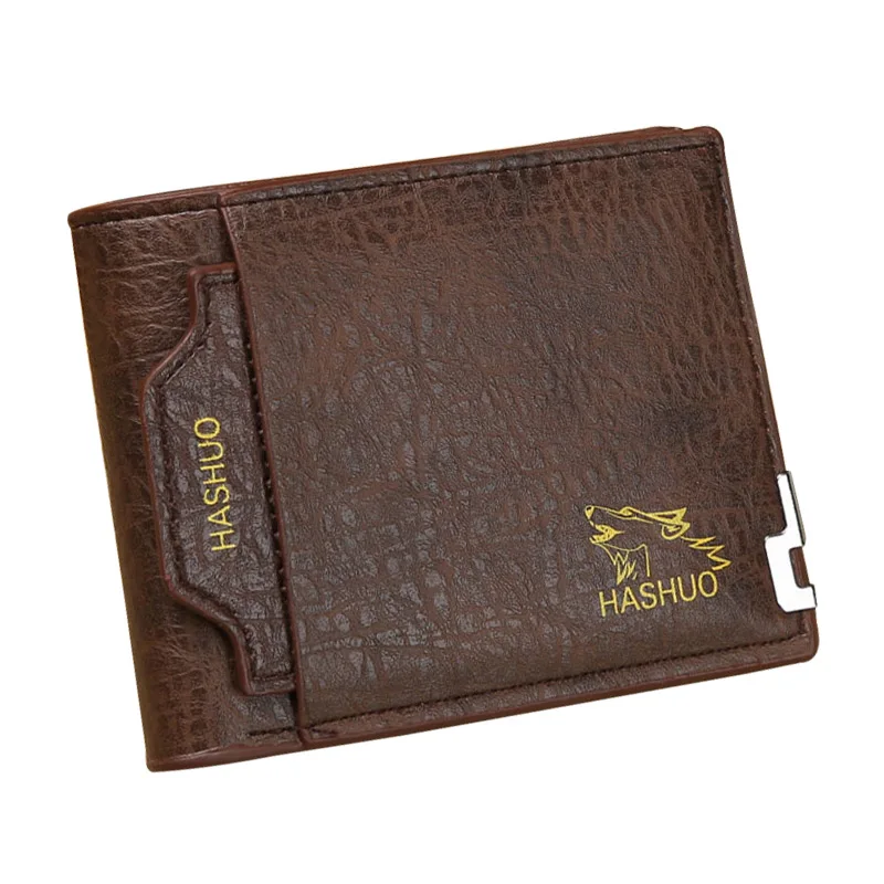 Мужской кошелек из искусственной кожи, короткий деловой кошелек, много карт, кредитный держатель для карт, кошелек для монет, мужской клатч