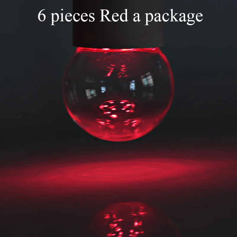 6 шт. лампадин Светодиодная лампа E27 B22 6 цветов 12 в 24 в 110 В 220 В мини шар пузыря 360 градусов энергосберегающая лампа G45 ночные лампы - Испускаемый цвет: 6pcs red