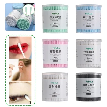 

1set Disposable Double Head Cotton Nose Ears Cleaning Tip Sticks Wooden Tips Applicator Makeup Clean Tools