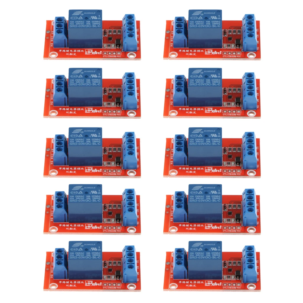 10Pcs 3V 1 Channel Relay Module with Indicator Light for    ARM PIC AVR MCU
