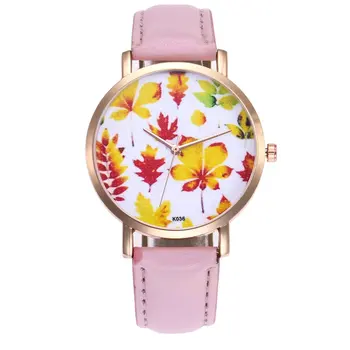 

Rose Gold case Woman Watch Wristwatch leather strap Wristband Quartz Movement Fashionable Popular Nice Sweety Gift