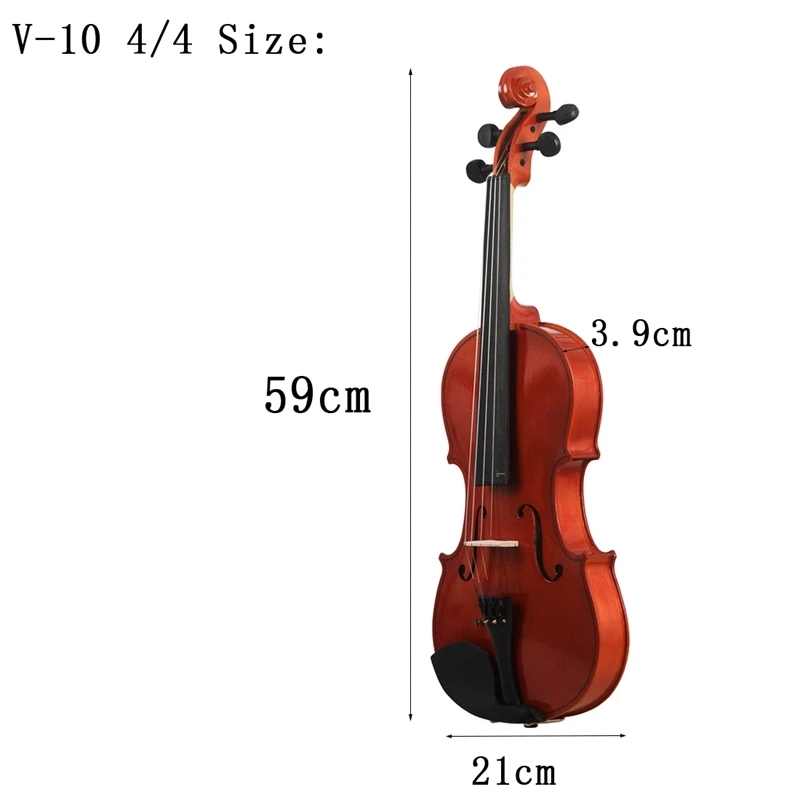 AV-105 full wood popular violin natural brown 4/4 model beginner practice violin 59* 21* 3.9 cm