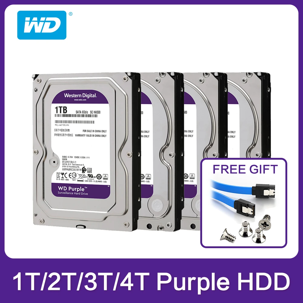 Autonomy Agree with march Western Digital Wd Purple Hdd 1tb 2tb 3tb 4tb Sata 6.0gb/s 3.5" Hard Drive  Disk For Cctv Camera Ahd Dvr Ip Nvr - Hard Disk Drive - AliExpress