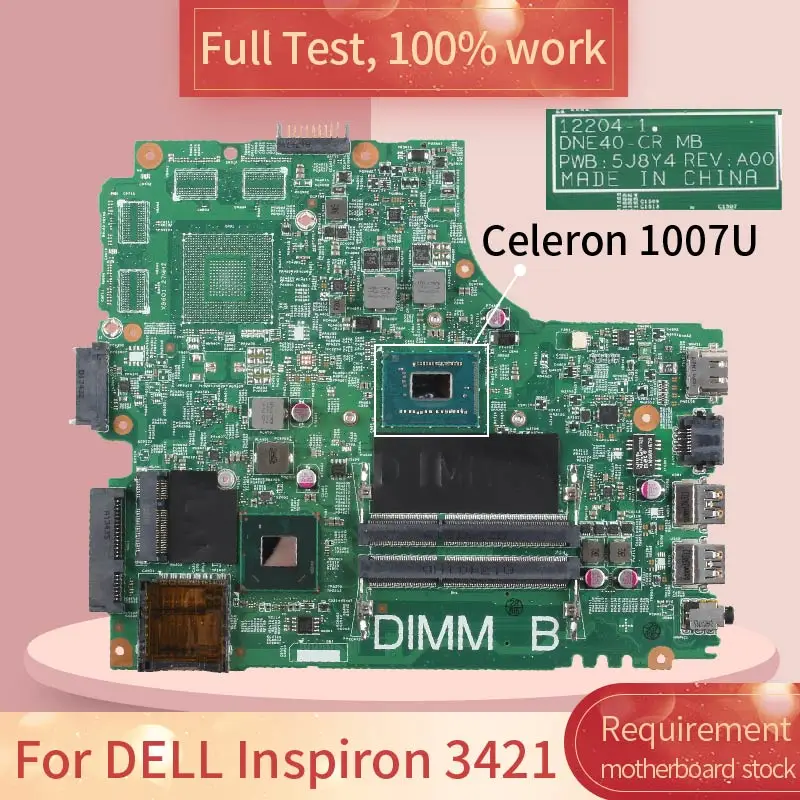 CN 0VV4H6 для DELL Inspiron 12204 1 0v4h6 3421 SR109 Celeron 1007U DDR3 Материнская плата ноутбука Полная
