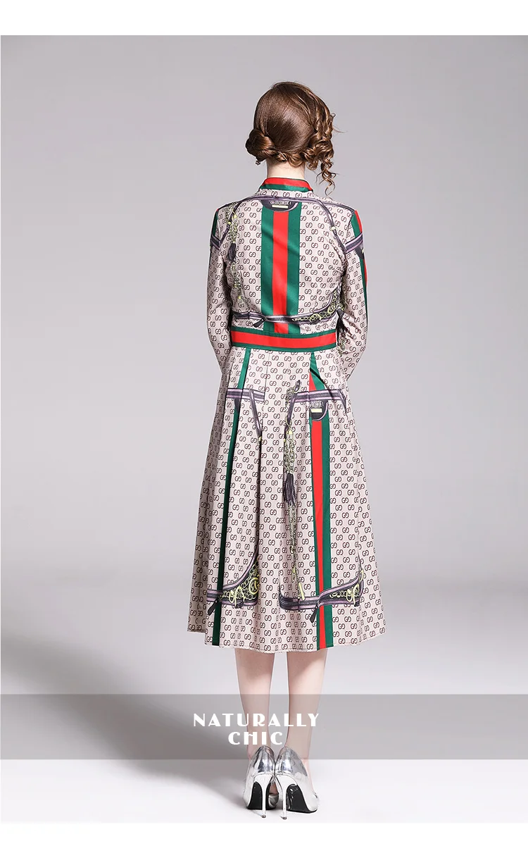 Модное приталенное платье с цветочным принтом в европейском и американском стиле
