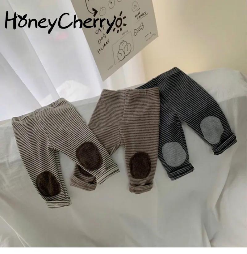 

Spring And Autumn Baby Striped Leggings Baby Thickened Elastic Patch Pants Baby Girl Leggings Baby Girl Clothes