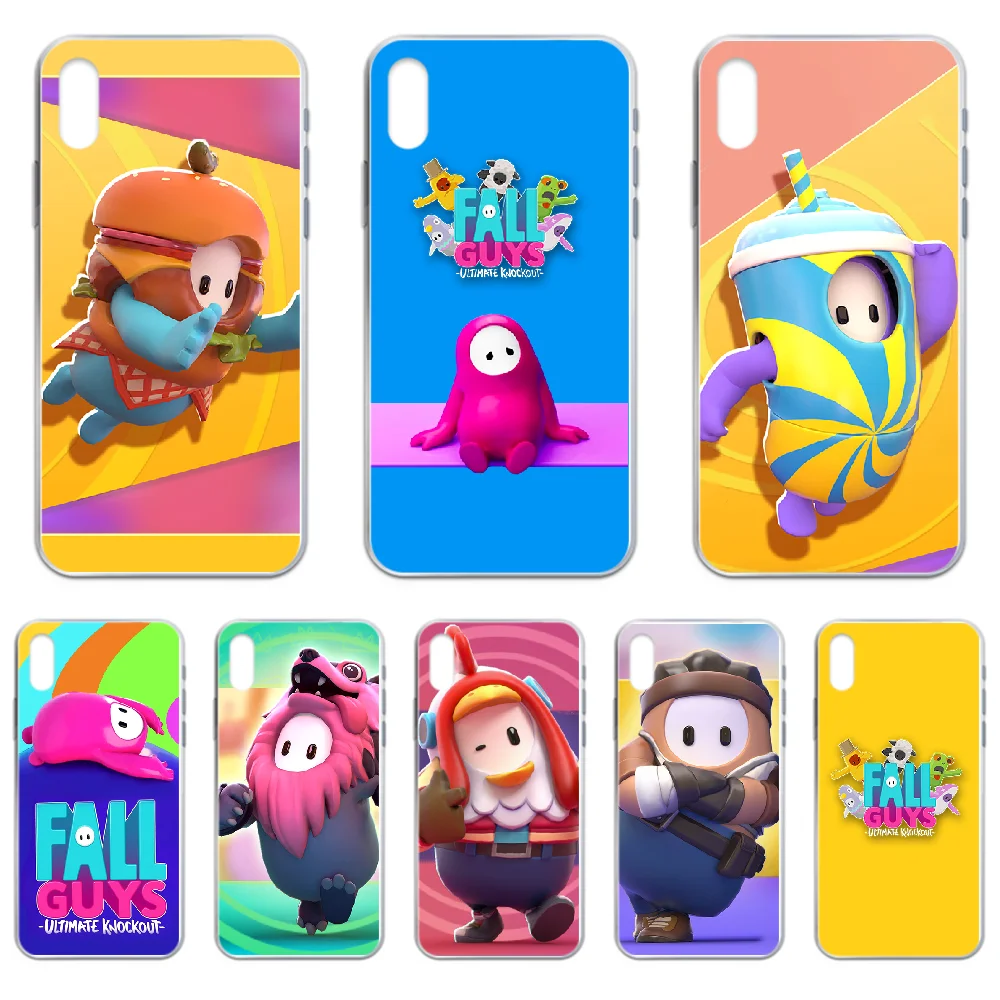 Чехол для телефона game fall guys чехол iphone 4 4S 5 5C 5S 6 6S PLUS 7 8 X XR XS 11 PRO SE 2020 MAX Прозрачный