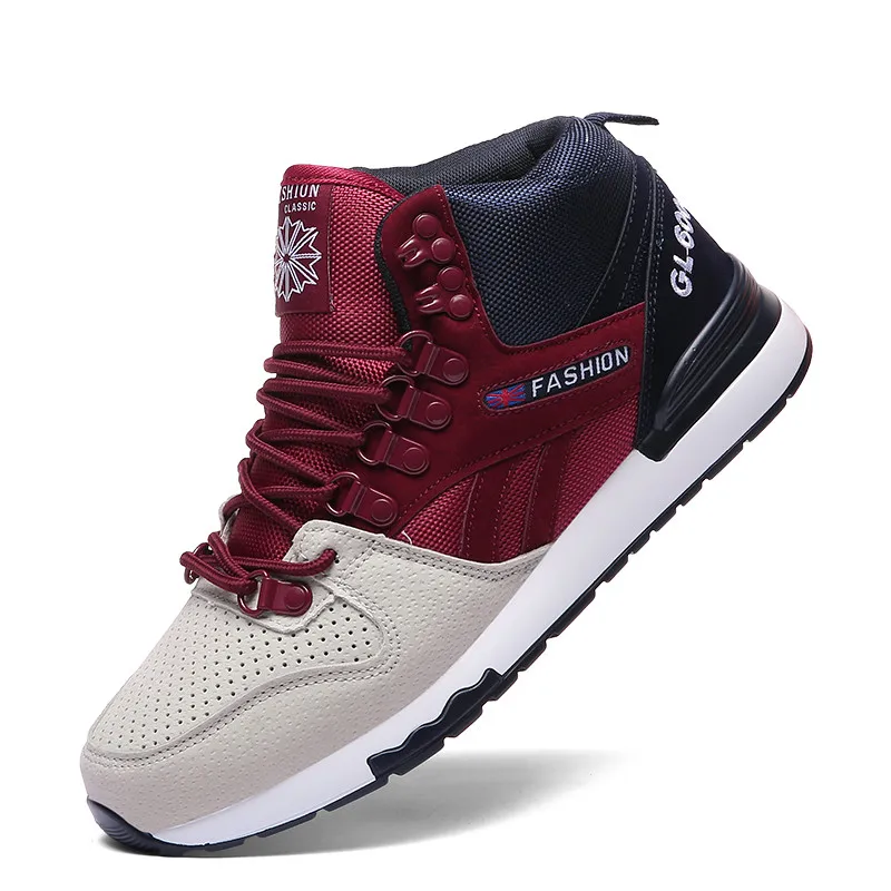 

VSIOVRY New High-Top Sneakers Men Leather Breathable Running Shoes Athletic Sports for Men Jogging Gym Shoes Walking Sneakers