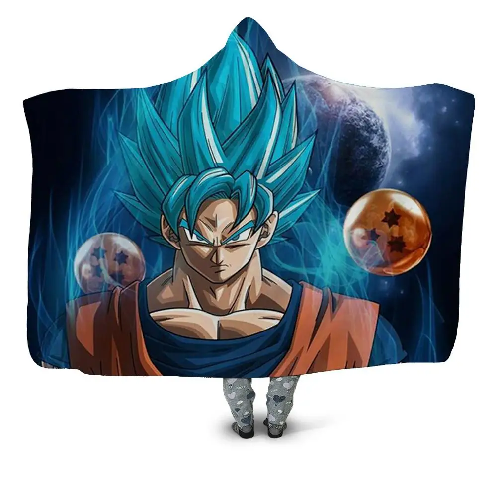C Зимние 3D с рисунком из аниме «Наруто» Dragon Ball теплый с капюшоном носимых Одеяло диван Manta пледы Одеяло плед; одеяло; Одеяло толстовка с отложным воротником - Цвет: C
