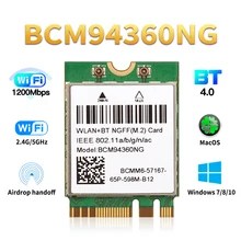 MacOS Hackintosh – carte Wifi sans fil, 1200Mbps, NGFF M.2, adaptateur Bluetooth 4.0, 802.11ac, 2.4G/5Ghz, par rapport à DW1560