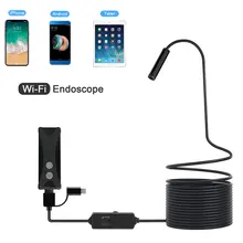 Wifi эндоскоп камера Мини водонепроницаемый мягкий и жесткий кабель Инспекционная камера 8 мм USB эндоскоп бороскоп для IOS Iphone Android PC