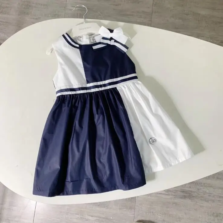 Летние вечерние платья-пачки из хлопка с бантом в стиле пэчворк для девочек платье для малышей Детская одежда