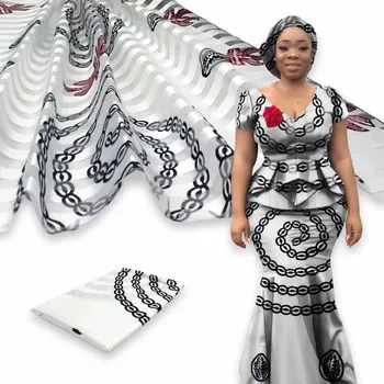 

African wax ribbon silk wax ankara 2020 satin fabric 4 yards audel/modell cotton fabric for dress +2 yards chiffon YBG031802