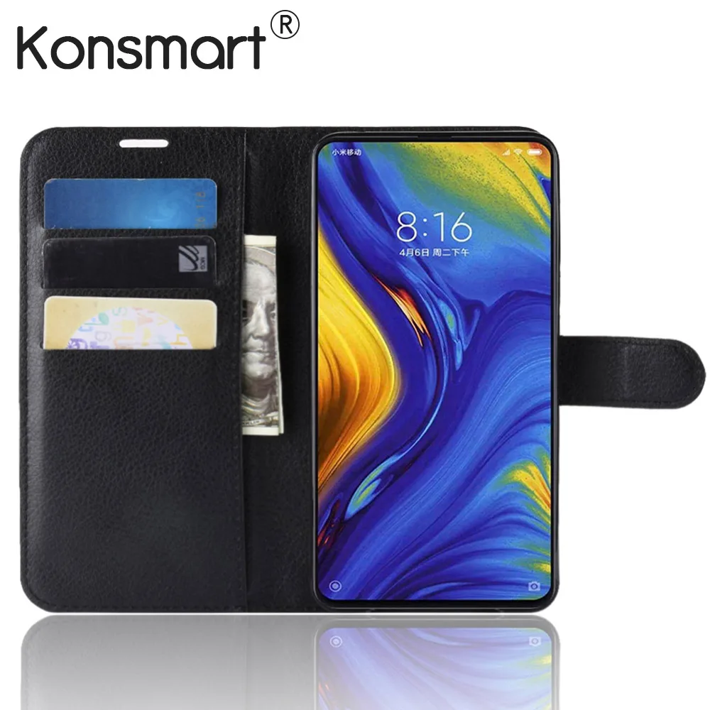 

KONSMART Phone Case For Xiaomi Mi Mix 3 Wallet Leather Protective Book Case Back Cover MiX 3 Mix3 Global Version Cases 128G 6.39