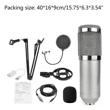 

Condenser Microphone BM-800 Mic Kit with Adjustable Arm Shock Mount Filter N0HA