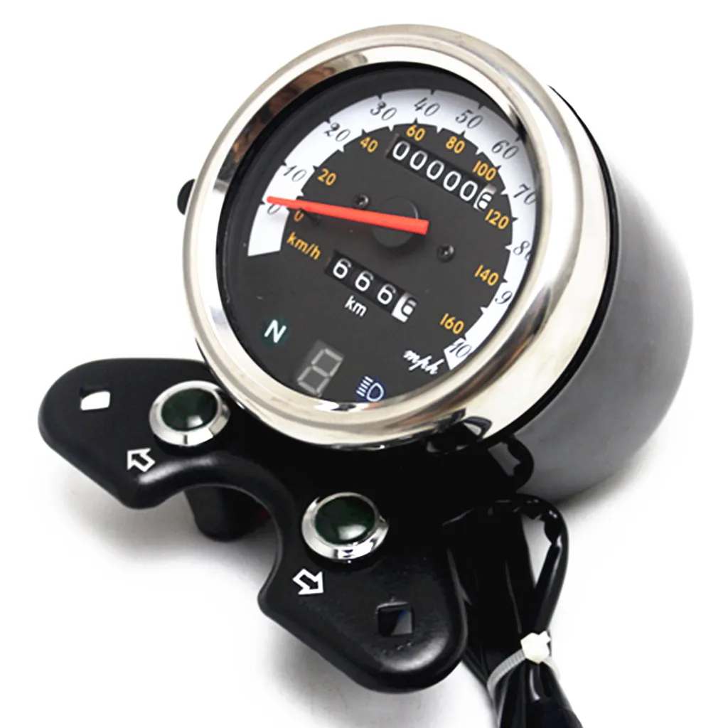 12V Motorcycle Dual Odometer Speedometer Digital Display Indicator Backlight