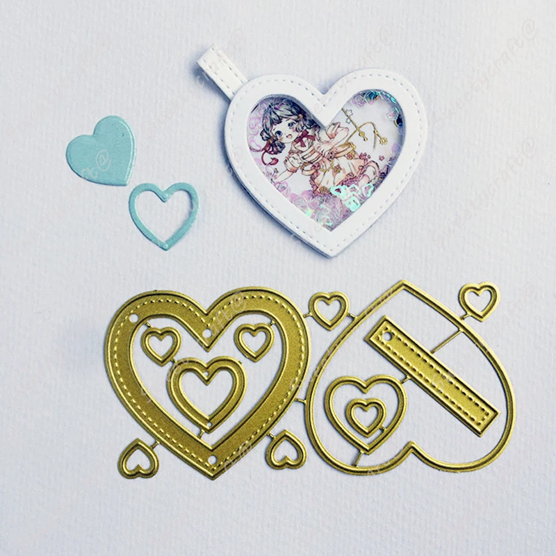 Heart Stitch Tags Cutting Die 1