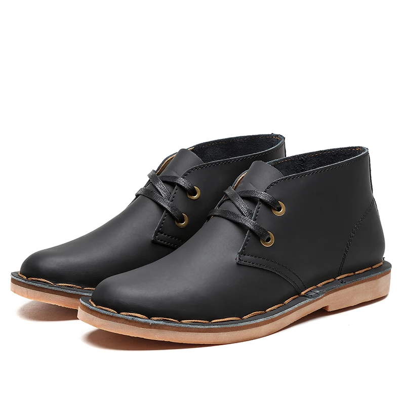 

Autumn Winter Vintage Men Boots Fashion Leather Chelsea Shoes Men Handmade Business British Trend Ankle Boots Men HX-130