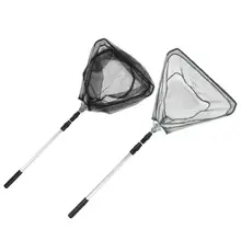 Folding Fishing Net Aluminum Alloy Retractable Fishing Landing Net Outdoor Telescopic Mesh Foldable Fish Catch For Fly Fishing aluminum alloy retractable fishing net telescoping landing net pole folding landing net for fly fishing accessories