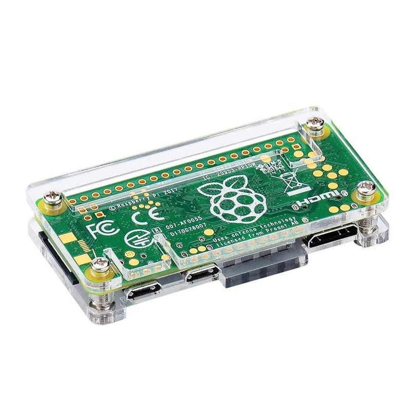 Акриловый чехол 4 в 1 комплект для Raspberry Pi Zero W и Pi Zero с теплоотводом