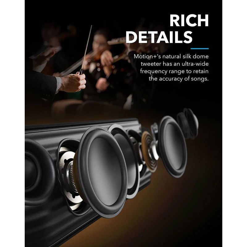  Anker Soundcore Motion+ Bluetooth Speaker with Hi-Res 30W Audio Extended Bass and Treble Wireless H