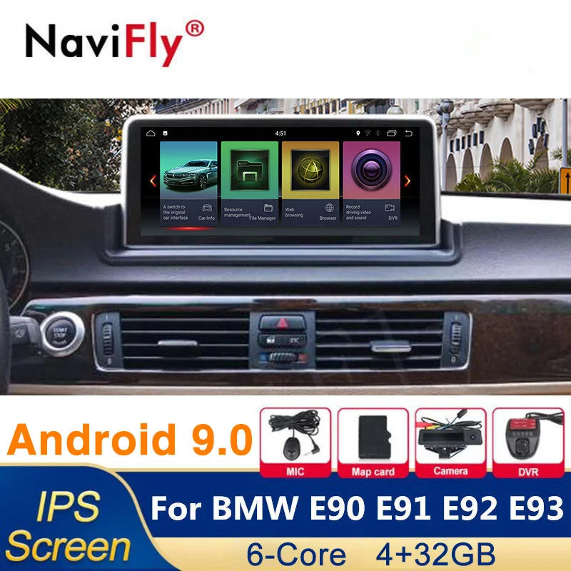 

ID7 10.25 inch IPS screen 6Core Android 9.0 car multimedia dvd player for BMW 3 serise E90 E91 E92 E93 GPS Navigation iDrive E90