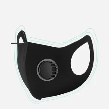 

3D Sponge Mask With Breathing Valve Washable Anti Air Dust And Smoke Pollution Mask With Adjustable Straps 1 Piece