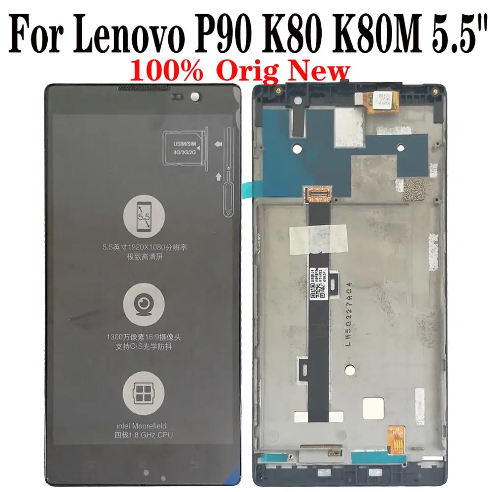 

Shyueda 100% NEW with frame For Lenovo P90 K80 K80M 5.5" LCD Display Touch Screen Digitizer