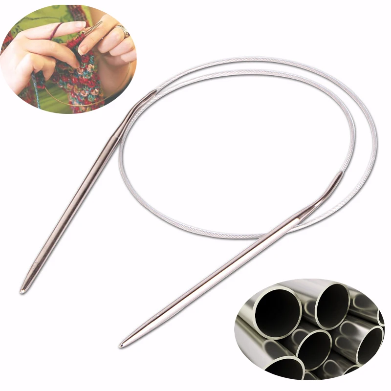 Suéter de la aguja de tejer anillo de acero inoxidable costura/43/80/120cm tejido Circular Kits de costura DIY herramienta para tejer