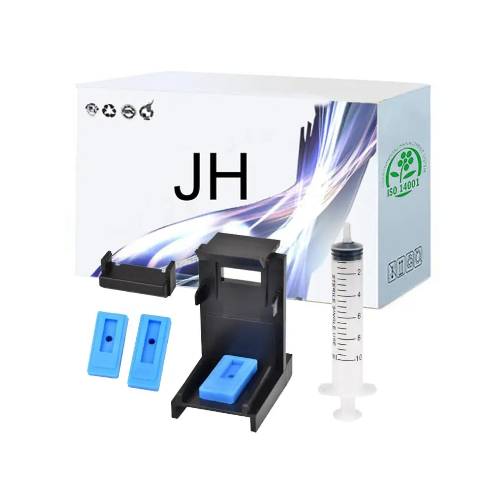 

For Canon Ink Refill Cartridge Clip 2pcs Rubber Pads Syringe Tool Kit for HP 60 61 62 63 65 122 121 301 302 664 652 304