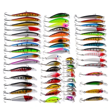 

Outdoor Fishing Lures Equipment Bait Tool Supply Kit 56pcs Mixed Color