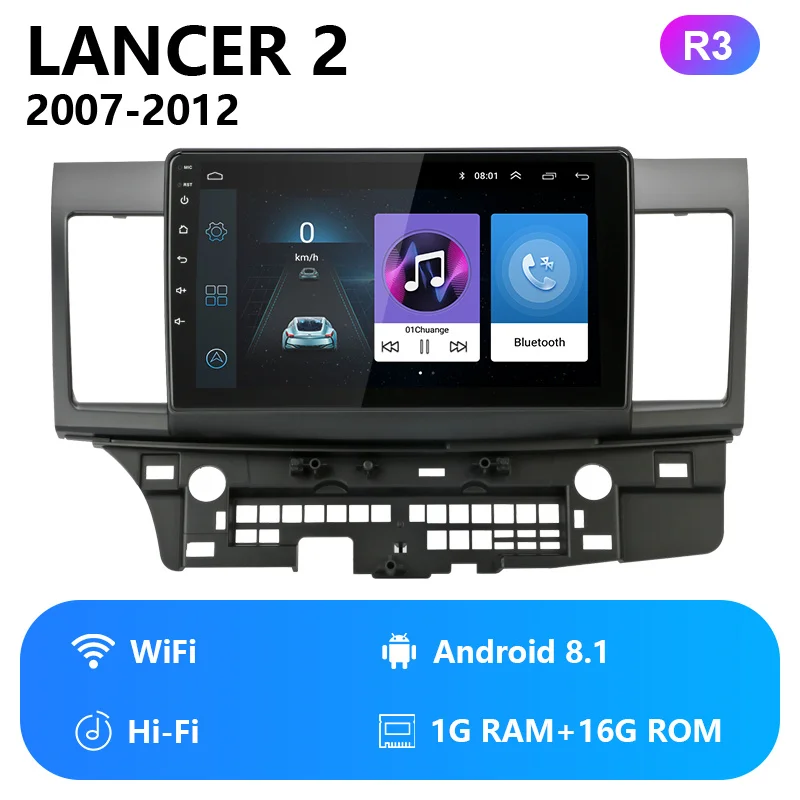 Vtopek Android автомобильный стерео радио для Mitsubishi Lancer 2007-2012 двойной din 4G сеть wifi сенсорный экран RDS DSP зеркальное соединение - Цвет: R3