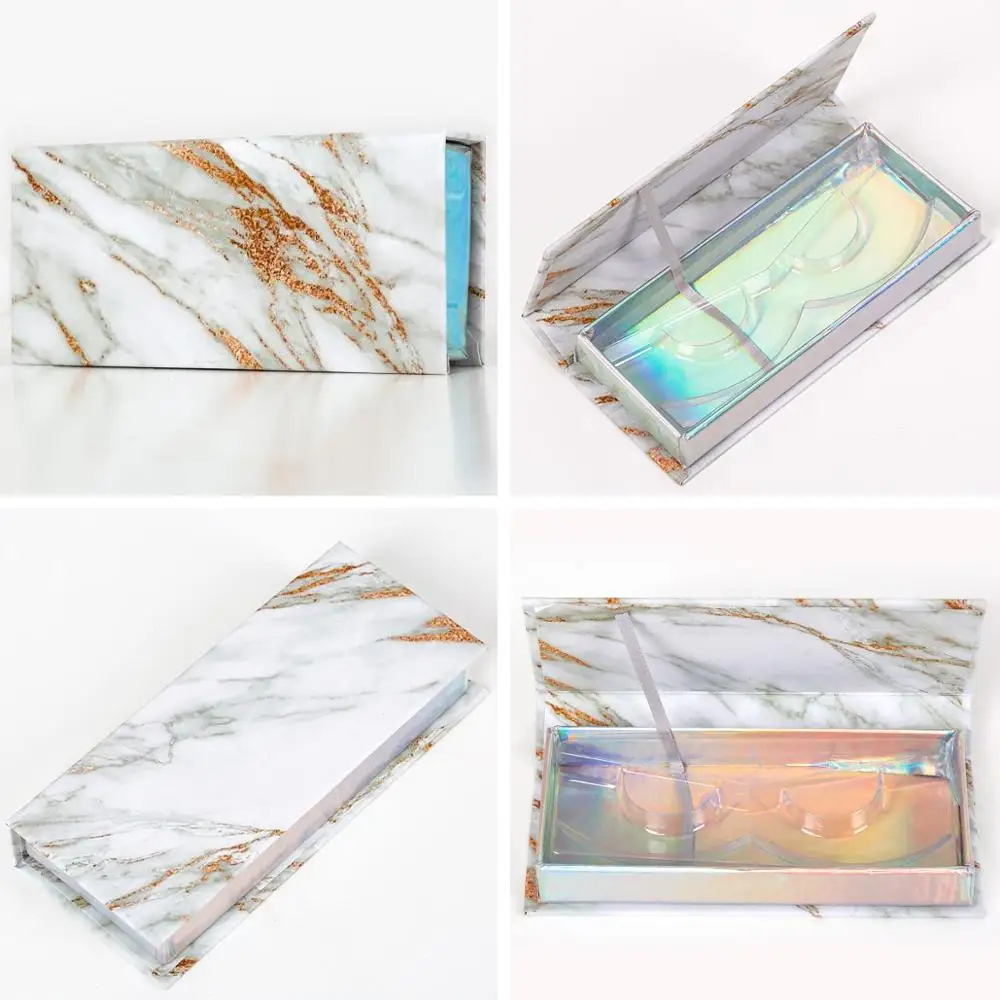 SEXYSHEEP 1-пара ресниц коробка 3D норковые ресницы упаковка нескольких стилей высокого качества материал коробка с ресницами - Цвет: 1pair marble