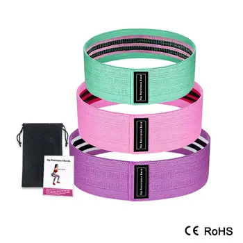 

Resistance Band Exercise For Legs 3-Piece Set Fitness Rubber Non-Slip Design Elastic Band Workout Thigh Buttocks Squat Bands