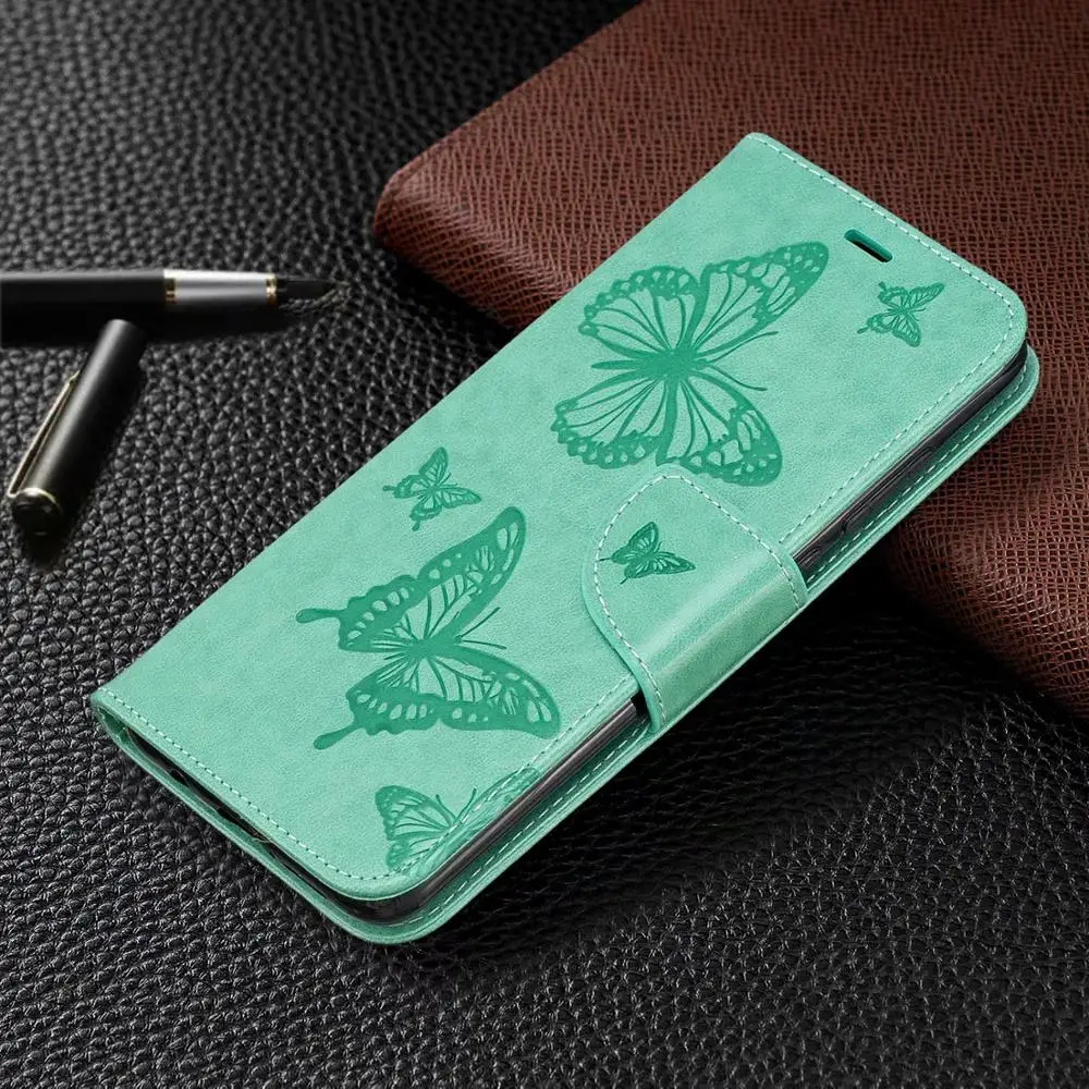 green Чехол-книжка с откидной кожаный чехол для samsung s9 s10 s10e Примечание 10 A10S A20S A30S A50S A50 A10E A20E A10 A20 A30 A40 A50 a70 j6 чехол-портмоне - Цвет: green