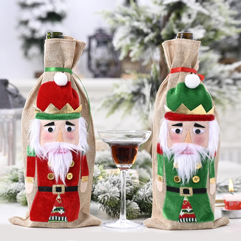 Nutcracker Christmas Stocking Nutcracker Bottles Cover Christmas