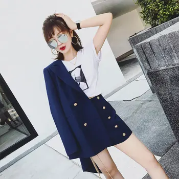 

ELegant Office Lady Short Suit Set Women 2 Piece Set White Color Jacket Blazer + High Waist Mini Pant Suits Female Tracksuit