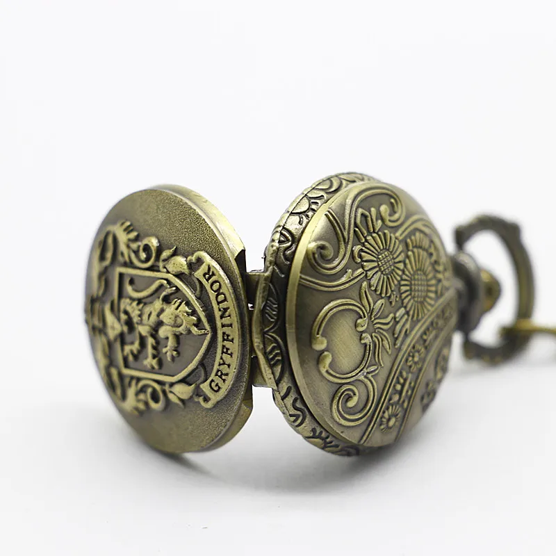Антикварный стимпанк Черный фильм тема кварцевые карманные часы ожерелье цепь Кулон Аксессуар Подарок XH3018
