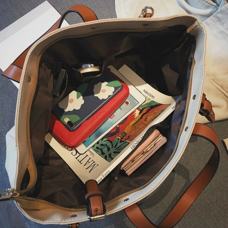 2021 New Casual Woman Tote Bag Fashion Female Canvas Portable Handbags Large capacity Shoulder Messenger Bags Shopping Bag