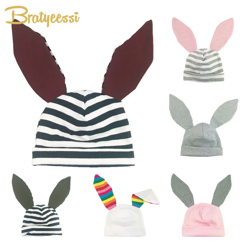 New Baby Hat Long Bunny Ears Beanie Newborn Hat for Girls Cap Cotton Baby Boy Hat Infant Toddler Hats 1PC