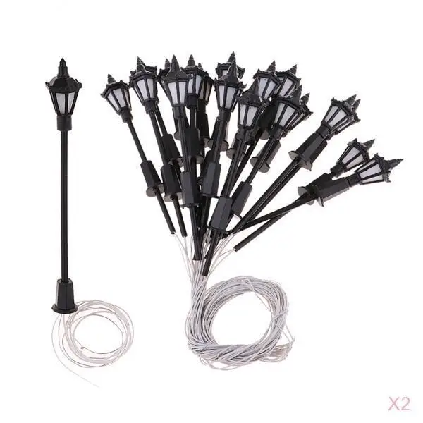 40 Pieces LED Street Lamps Street Lighting for Railway Model Making