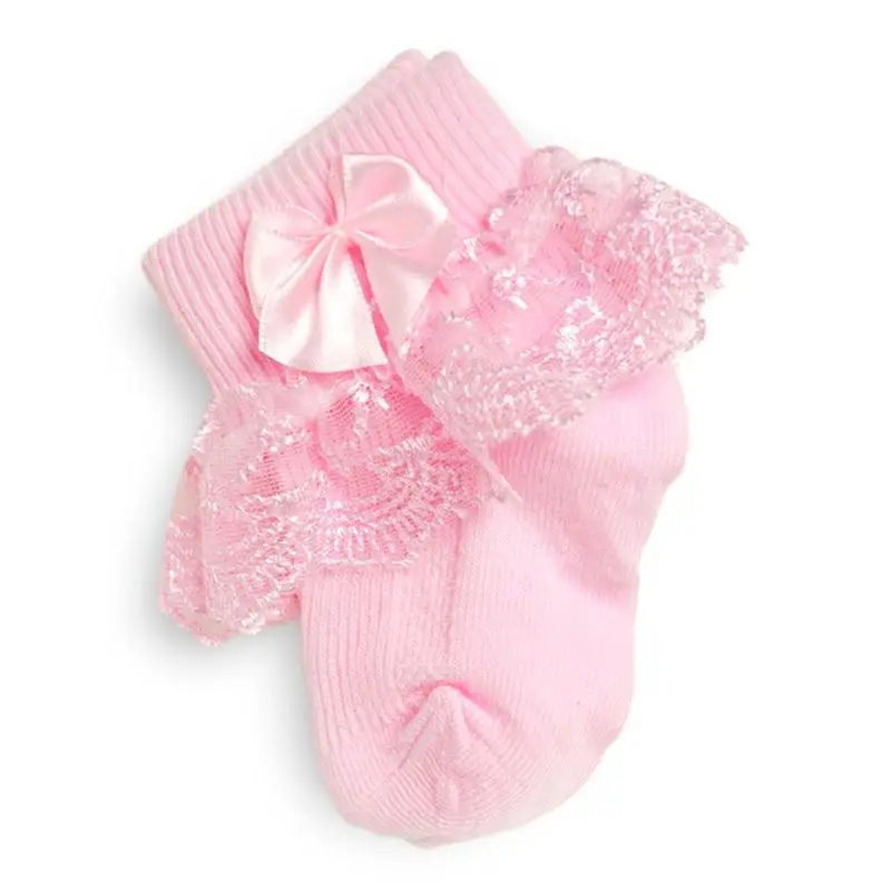 Милые хлопковые кружевные носки из смешанной ткани для девочек, однотонные, с бантом, для маленьких детей, летние, тонкий носок, подарки, D08C