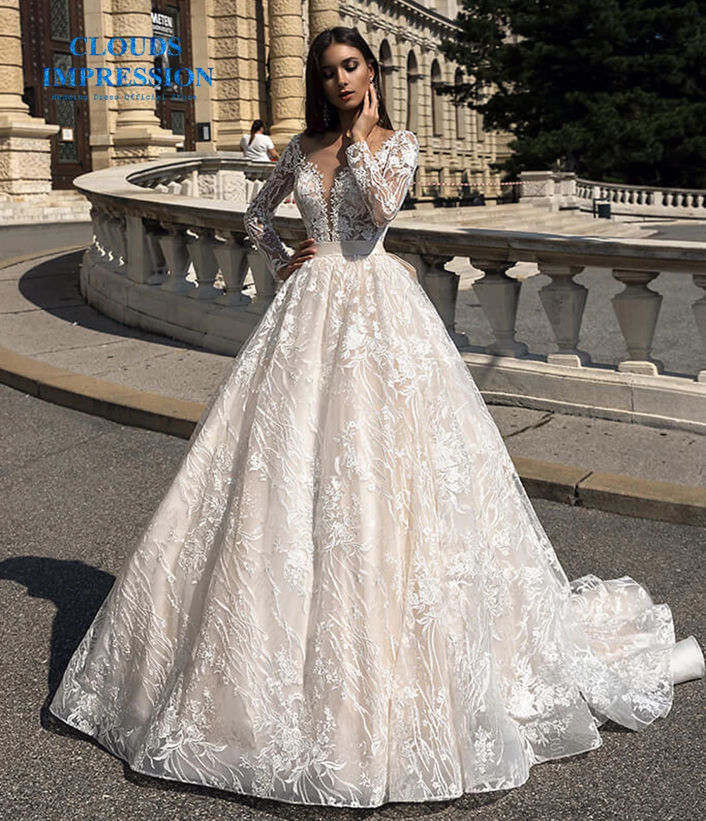

Sexy Backless Deep V neckline A-line lace Wedding Dress with sleeves open back Vestige De Noiva Robe de mariee Plus Size