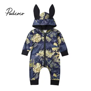 

Newborn Baby Girls Boys Clothing Romper Cotton Long Sleeve Floral Jumpsuit Playsuit Bunny Outfits One Piecer 3D Ear Clothes