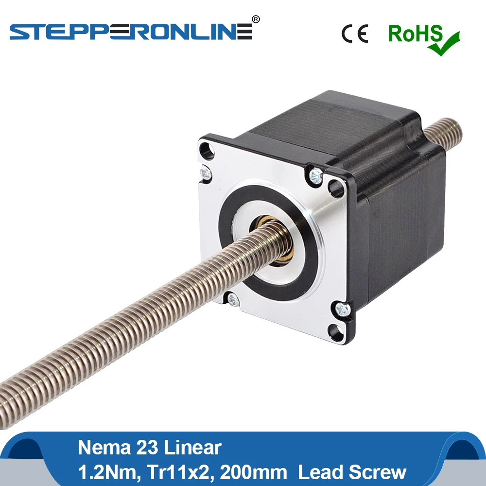 

Tr11x2 Nema 23 Linear Stepper Motor Non-captive 56mm Stack 2A with Lead Screw 200mm