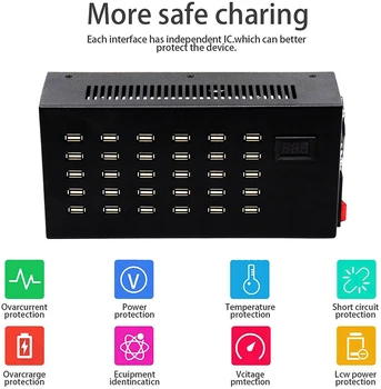 

USB Wall Charger 110V 300W 30 Port Fast Charging Station for Multi Charging EU US Plug AI Charger 2.0