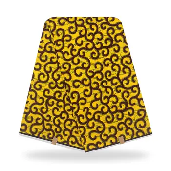 

100% Cotton New Fashion African Yellow Print Fabric High Quality Veritable Ankara batik cloth Java